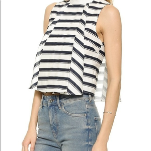 Women's Top XS │‎  J.O.A. Pleated Stripe Top